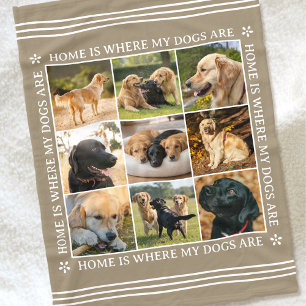 Benutzerdefinierte Text-Foto-Collage-Haustier-Hund Fleecedecke