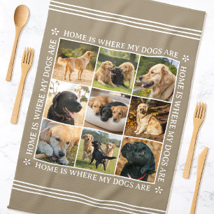 Benutzerdefinierte Text-Foto-Collage Haustier Hund Geschirrtuch