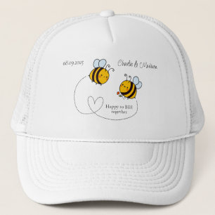 Benutzerdefinierte Text Happy Liebe Bienen Truckerkappe