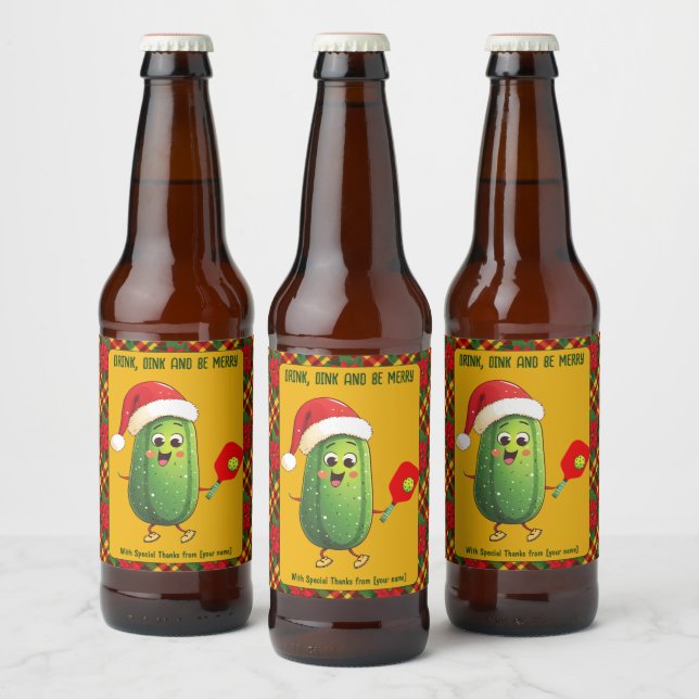 Benutzerdefinierte Text-Kundgebung von Santa Pickl Bierflaschenetikett (Flaschen)