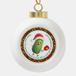 Benutzerdefinierte Text-Kundgebung von Santa Pickl Keramik Kugel-Ornament