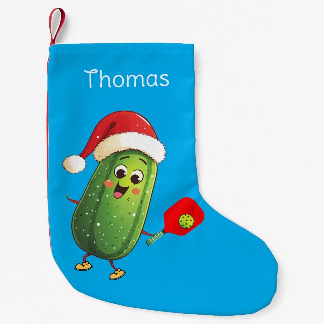 Benutzerdefinierte Text-Kundgebung von Santa Pickl Kleiner Weihnachtsstrumpf (Vorderseite)