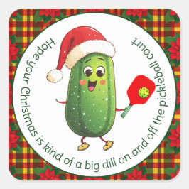 Benutzerdefinierte Text-Kundgebung von Santa Pickl Quadratischer Aufkleber