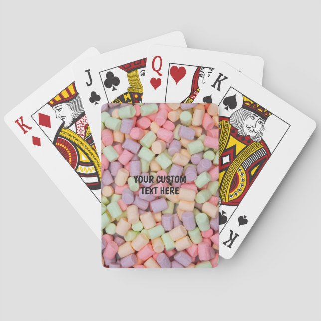 Benutzerdefinierte Text-Marshmallows Spielkarten (Rückseite)