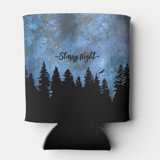 Benutzerdefinierte Text Pine Forest Night Dosenkühler (Rückseite)