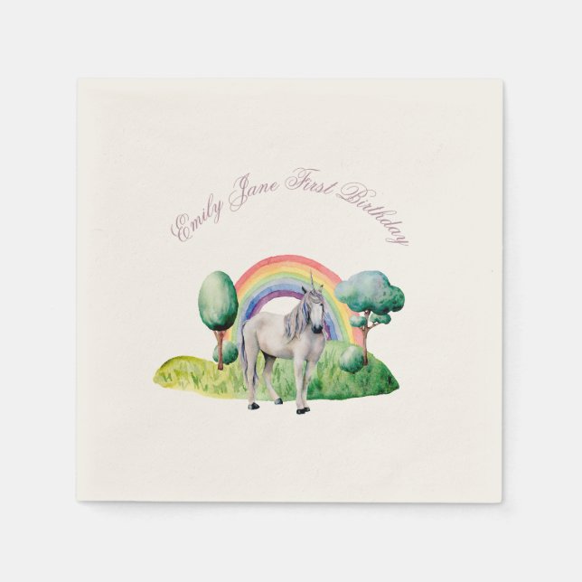 Benutzerdefinierte Text-Regenbogen-Einfärbung Rosa Serviette (Vorderseite)