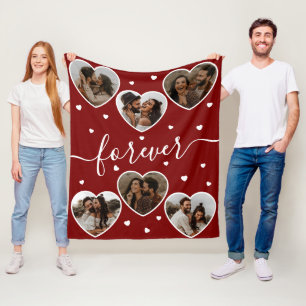 Benutzerdefinierte Text Romantische Herz Foto Coll Fleecedecke
