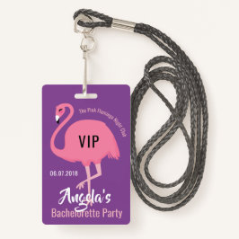 Benutzerdefinierte Text rosa Flamingo-Abzeichen Ausweis