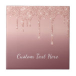 Benutzerdefinierte Text-Rose Gold Blush Glitzer Sp Fliese<br><div class="desc">Benutzerdefinierte Text-Rose Gold Blush Glitzer Sparkle Tropfen Rosa Hochzeit oder Party Supplies / Geschenk - Fügen Sie Ihren einzigartigen Text / Name oder entfernen Sie Text - Make Your Special Gift - Neu formatieren und verschieben oder entfernen und fügen Sie Text / Elemente mit Anpassungstool. Design von MIGNED. Bitte schauen...</div>
