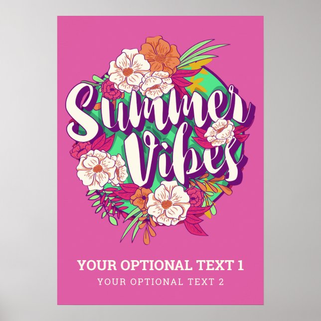 Benutzerdefinierte Text-Summer-Vibes Poster (Vorne)