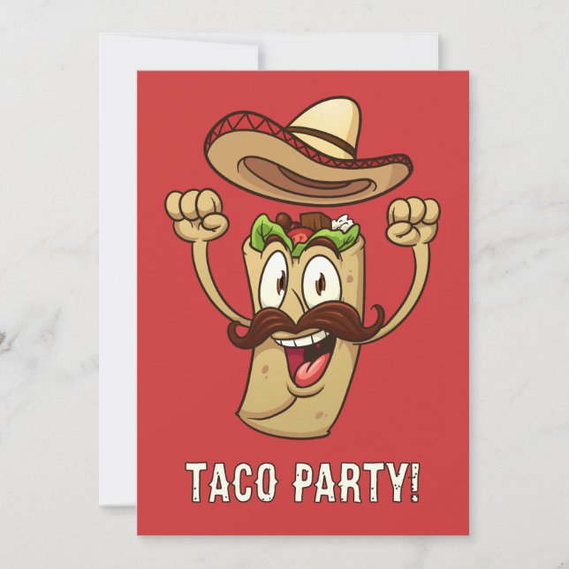 Benutzerdefinierte Text-Taco-Party Einladung (Vorderseite)