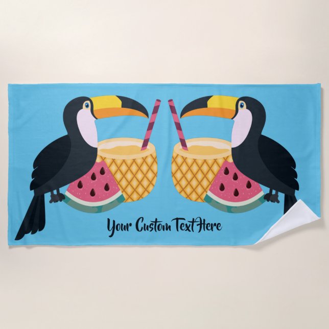 Benutzerdefinierte Text- und Farbtupfer-Illustrati Strandtuch (Vorderseite)