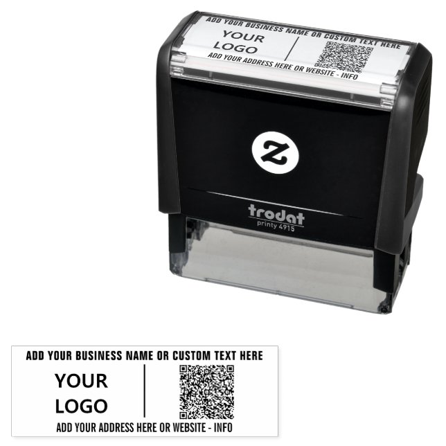 Benutzerdefinierte Text- und QR-Code-Briefmarke fü Permastempel (Beispiel)