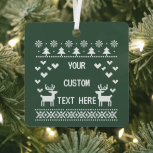 Benutzerdefinierte Text Weihnachten Hässliche Pull Ornament Aus Metall