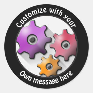 Benutzerdefinierte Textgestänge Runder Aufkleber