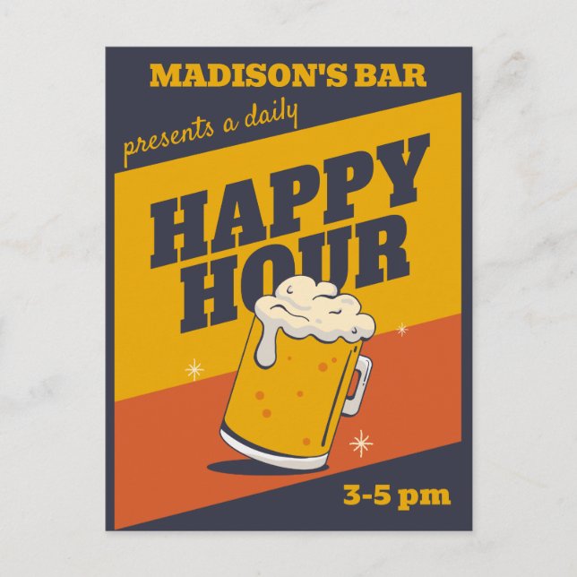 Benutzerdefinierte Textglückszeit Postkarte (Vorderseite)
