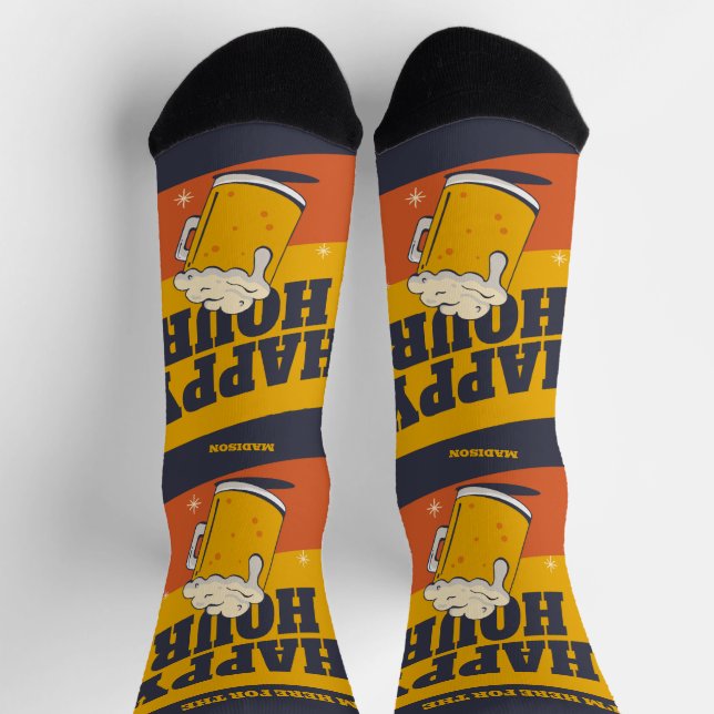 Benutzerdefinierte Textglückszeit Socken (Oben)