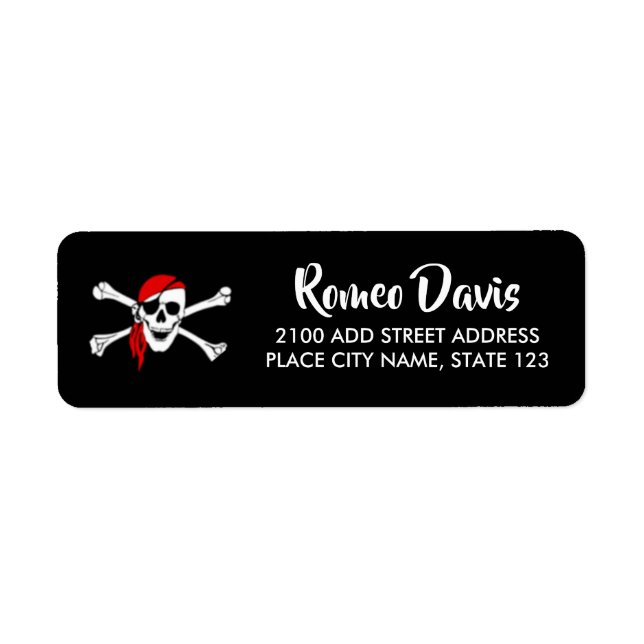 Benutzerdefinierte Textpiren Kreuzknochen schwarz (Vorne)