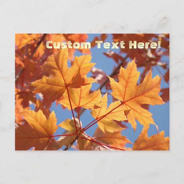 Benutzerdefinierte Textpostkarten fallen Tree-Blät Postkarte (Vorderseite)