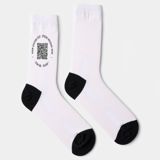 Benutzerdefinierte Textsocken mit QR-Code scannen  Socken (Rechts)