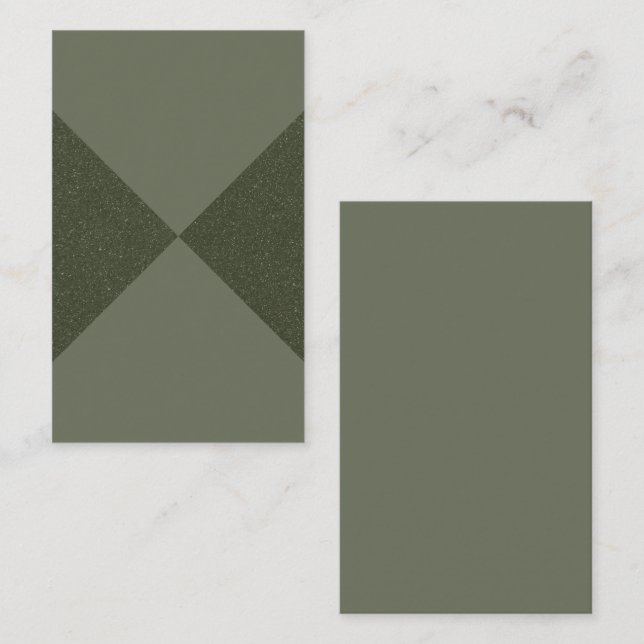 Benutzerdefinierte, texturierte Moosgrün X-Muster- Visitenkarte (Vorne/Hinten)