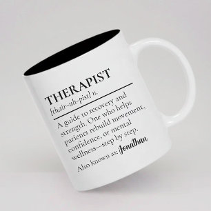 Benutzerdefinierte Therapeuten-Definition Gesundhe Zweifarbige Tasse