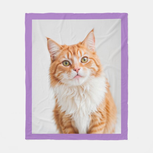 Benutzerdefinierte Tierfotos Violette Katze Hund B Fleecedecke (Vorderseite)
