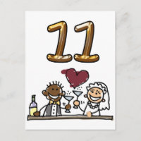 Benutzerdefinierte Tischnummer 11 Postkarten