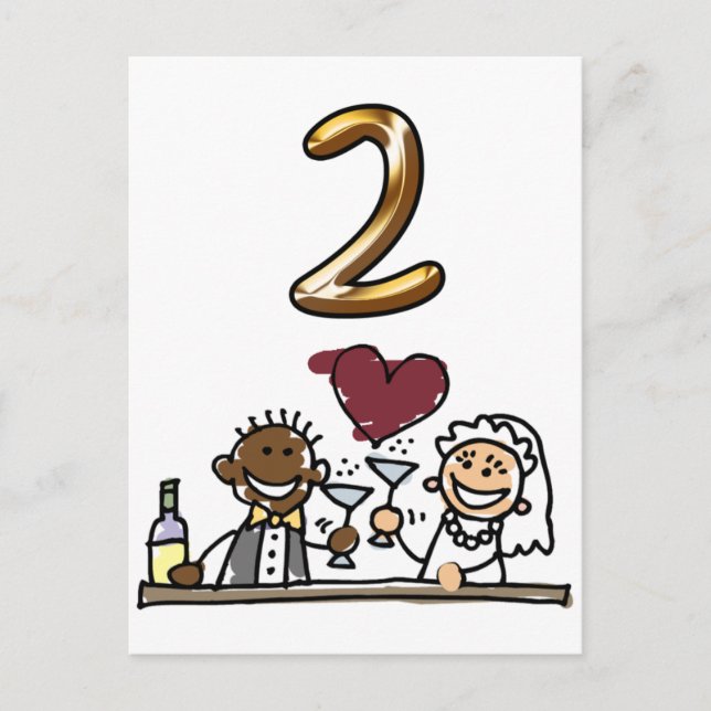 Benutzerdefinierte Tischnummer 2 Postkarten (Vorderseite)