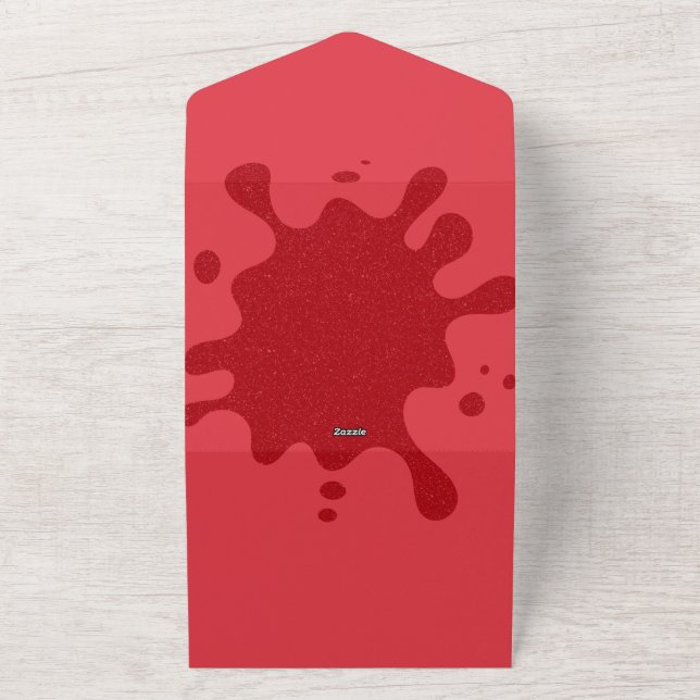 Benutzerdefinierte Tomatenrot Splash Versiegle und All In One Einladung (Außenbereich)