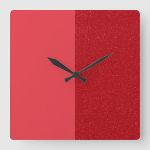 Benutzerdefinierte Tomatenrote geteilte Textur-Wan Quadratische Wanduhr