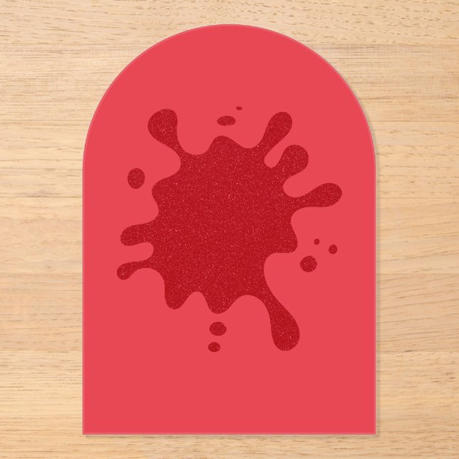 Benutzerdefinierte Tomatenrote Splash-Acryleinladu Acryleinladungen (Vorderseite)