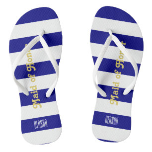 Benutzerdefinierte Trauzeugin Flip Flops - Navy Bl