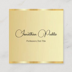 Benutzerdefinierte trendige Gold-Look-Typografie-V Quadratische Visitenkarte