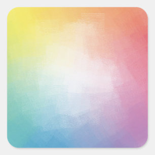 Benutzerdefinierte Trendige Regenbogenfarben Leere Quadratischer Aufkleber