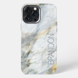 Benutzerdefinierte Trendy Blaugrau Braun Marmor St iPhone Hülle