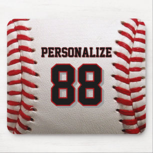 Benutzerdefinierte Trikotnummer und Name Baseballs Mousepad