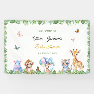 Benutzerdefinierte Tropische Dschungel-Baby-Tiere  Banner