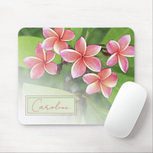 Benutzerdefinierte tropische Plumeria-Blumen Aquar Mousepad