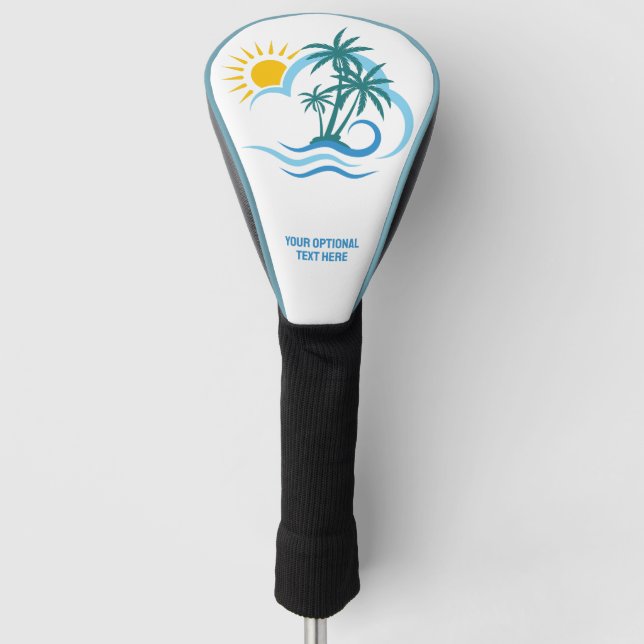 Benutzerdefinierte tropische Textinseln Golf Headcover (Vorderseite)