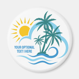 Benutzerdefinierte tropische Textinseln Magnet