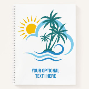 Benutzerdefinierte tropische Textinseln Notizbuch
