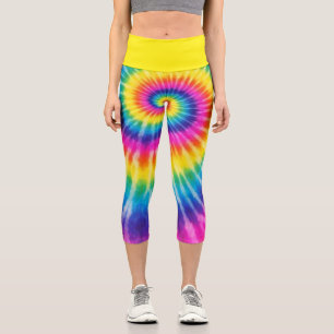Benutzerdefinierte Tye-Dye Retro Farbige Unisex Hi Capri Leggings