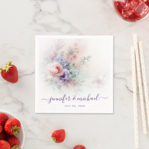 Benutzerdefinierte Typografie Skript Blumen Elegan Serviette