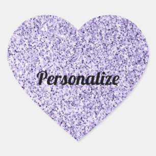 Benutzerdefinierte Ultra-violette lila Glitzer-Gli Herz-Aufkleber