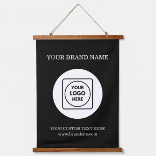Benutzerdefinierte Unternehmens-Logo-Text-Wand-Bra Wandteppich Mit Holzrahmen