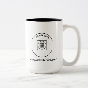 Benutzerdefinierte Unternehmenslogo-Website-Brandi Zweifarbige Tasse