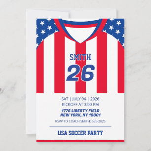 Benutzerdefinierte USA-Fußballtrikot-Geburtstags-E Einladung