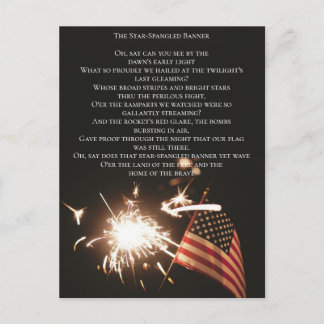 Benutzerdefinierte USA-Hymne Star Spangled Banner Postkarte
