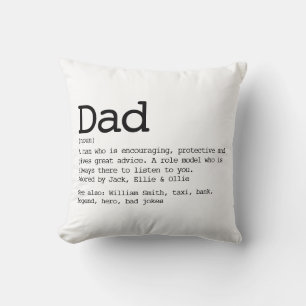 Benutzerdefinierte Vater Definition Moderne Typogr Kissen